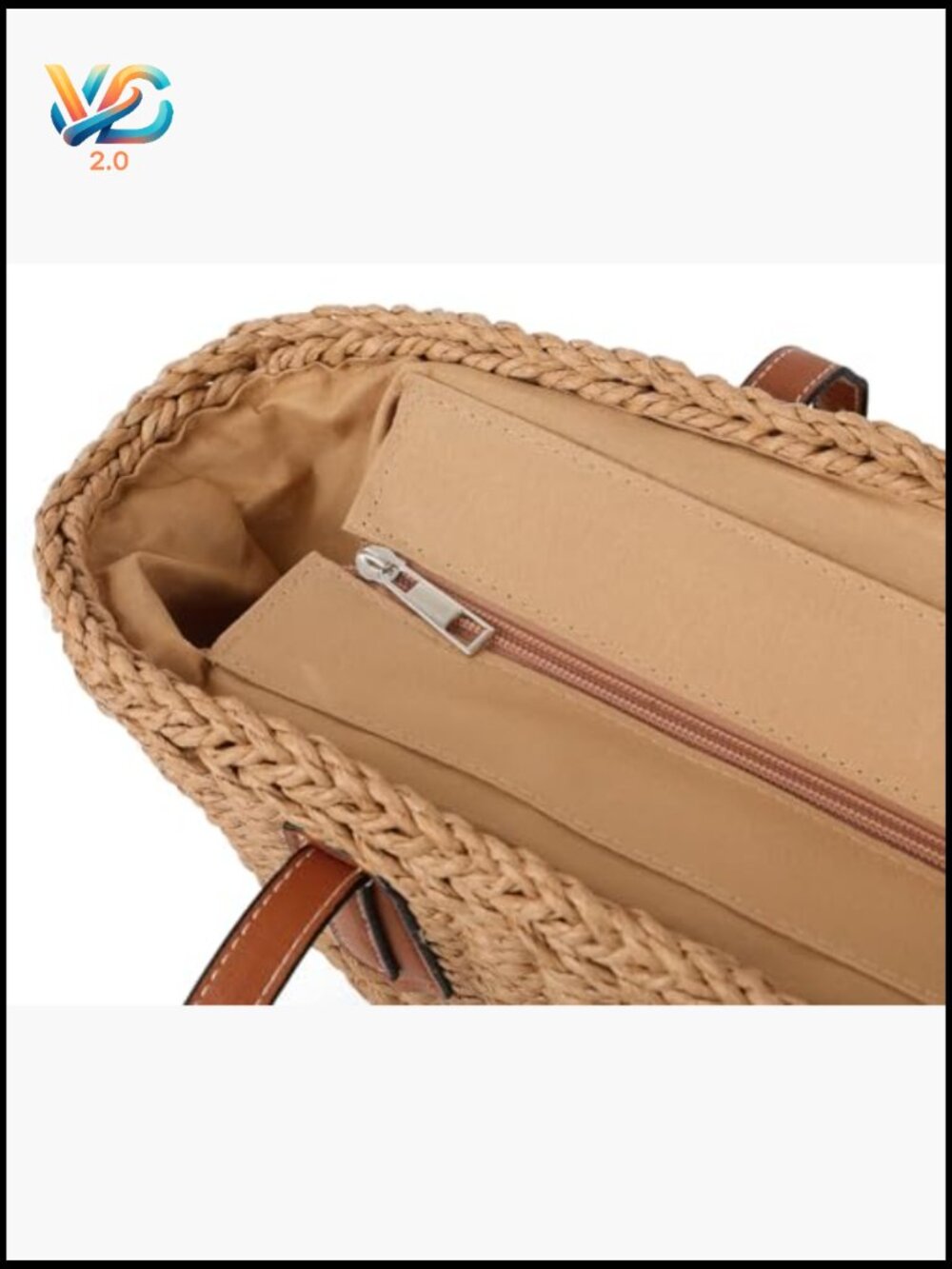 Straw Tote Bag Woven Shoulder Handbag Summer Beach Travel Large Capacity Top - Picture 6 of 7